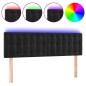 vidaXL LED Kopfteil Schwarz 144x5x78/88 cm Samt