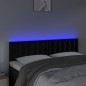vidaXL LED Kopfteil Schwarz 144x5x78/88 cm Samt