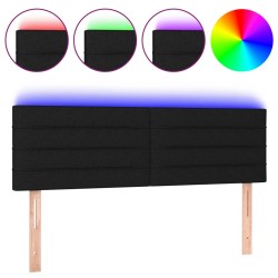vidaXL LED Kopfteil Schwarz 144x5x78/88 cm Stoff