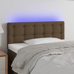 vidaXL LED Kopfteil Dunkelbraun 80x5x78/88 cm Stoff