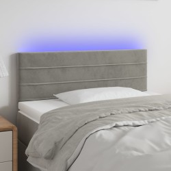 vidaXL LED Kopfteil Hellgrau 80x5x78/88 cm Samt