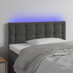 vidaXL LED Kopfteil Dunkelgrau 100x5x78/88 cm Samt