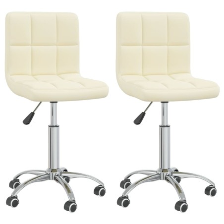 Esszimmerstühle 2 Stk. Drehbar Creme Stoff