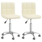 Esszimmerstühle 2 Stk. Drehbar Creme Stoff Esszimmerstühle 2 Stk. Drehbar Creme Stoff