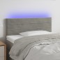 vidaXL LED Kopfteil Hellgrau 90x5x78/88 cm Samt
