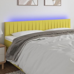 vidaXL LED Kopfteil Grün 160x5x78/88 cm Stoff