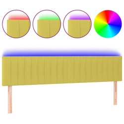 vidaXL LED Kopfteil Grün 160x5x78/88 cm Stoff