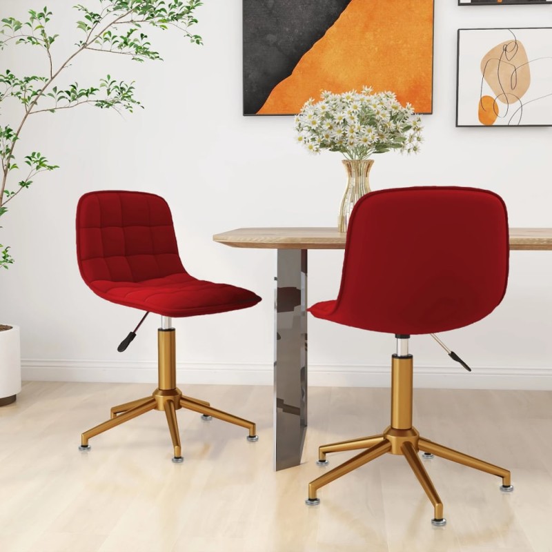 vidaXL Esszimmerstühle 2 Stk. Drehbar Weinrot Samt vidaXL Esszimmerstühle 2 Stk. Drehbar Weinrot Samt