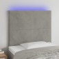 vidaXL LED Kopfteil Hellgrau 90x5x118/128 cm Samt vidaXL LED Kopfteil Hellgrau 90x5x118/128 cm Samt