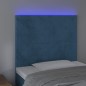 vidaXL LED Kopfteil Dunkelblau 80x5x118/128 cm Samt