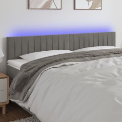 vidaXL LED Kopfteil Hellgrau 160x5x78/88 cm Samt