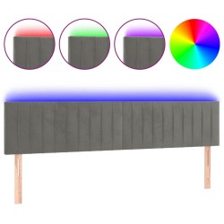 vidaXL LED Kopfteil Hellgrau 160x5x78/88 cm Samt