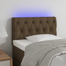 vidaXL LED Kopfteil Dunkelbraun 80x7x78/88 cm Stoff