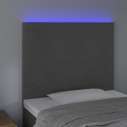 vidaXL LED Kopfteil Dunkelgrau 80x5x118/128 cm Samt