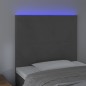 vidaXL LED Kopfteil Dunkelgrau 80x5x118/128 cm Samt