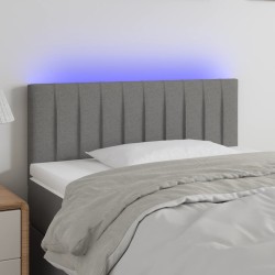 vidaXL LED Kopfteil Dunkelgrau 100x5x78/88 cm Stoff