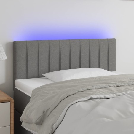 vidaXL LED Kopfteil Dunkelgrau 100x5x78/88 cm Stoff