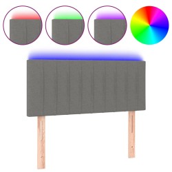 vidaXL LED Kopfteil Dunkelgrau 100x5x78/88 cm Stoff