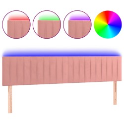vidaXL LED Kopfteil Rosa 160x5x78/88 cm Samt