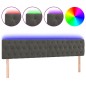 vidaXL LED Kopfteil Dunkelgrau 180x7x78/88 cm Samt