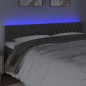 vidaXL LED Kopfteil Dunkelgrau 180x7x78/88 cm Samt