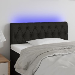 vidaXL LED Kopfteil Schwarz 90x7x78/88 cm Stoff