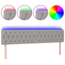 vidaXL LED Kopfteil Hellgrau 200x7x78/88 cm Stoff
