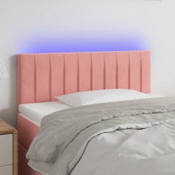 vidaXL LED Kopfteil Rosa 100x5x78/88 cm Samt