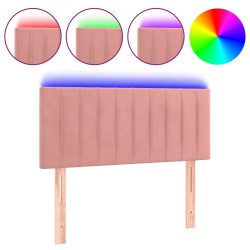 vidaXL LED Kopfteil Rosa 100x5x78/88 cm Samt