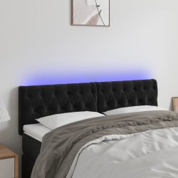 vidaXL LED Kopfteil Schwarz 160x7x78/88 cm Stoff