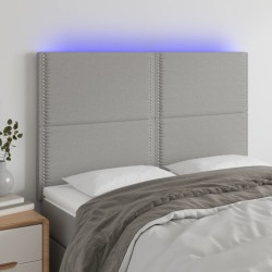 vidaXL LED Kopfteil Hellgrau 144x5x118/128 cm Stoff