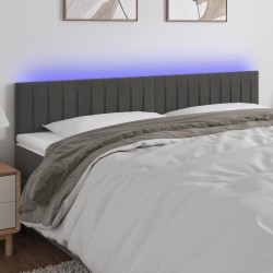vidaXL LED Kopfteil Dunkelgrau 160x5x78/88 cm Samt
