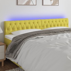 vidaXL LED Kopfteil Grün 200x7x78/88 cm Stoff