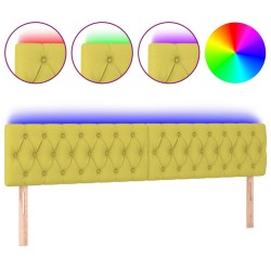 vidaXL LED Kopfteil Grün 200x7x78/88 cm Stoff