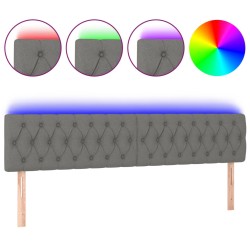vidaXL LED Kopfteil Dunkelgrau 180x7x78/88 cm Stoff