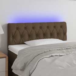 vidaXL LED Kopfteil Dunkelbraun 90x7x78/88 cm Stoff
