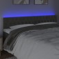 vidaXL LED Kopfteil Dunkelgrau 200x7x78/88 cm Samt