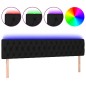 vidaXL LED Kopfteil Schwarz 180x7x78/88 cm Stoff