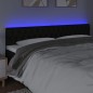 vidaXL LED Kopfteil Schwarz 180x7x78/88 cm Stoff