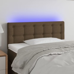 vidaXL LED Kopfteil Dunkelbraun 90x5x78/88 cm Stoff