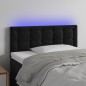 vidaXL LED Kopfteil Schwarz 90x5x78/88 cm Samt