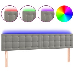 vidaXL LED Kopfteil Hellgrau 160x5x78/88 cm Samt