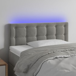 vidaXL LED Kopfteil Hellgrau 90x5x78/88 cm Samt