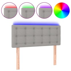 vidaXL LED Kopfteil Hellgrau 100x5x78/88 cm Stoff