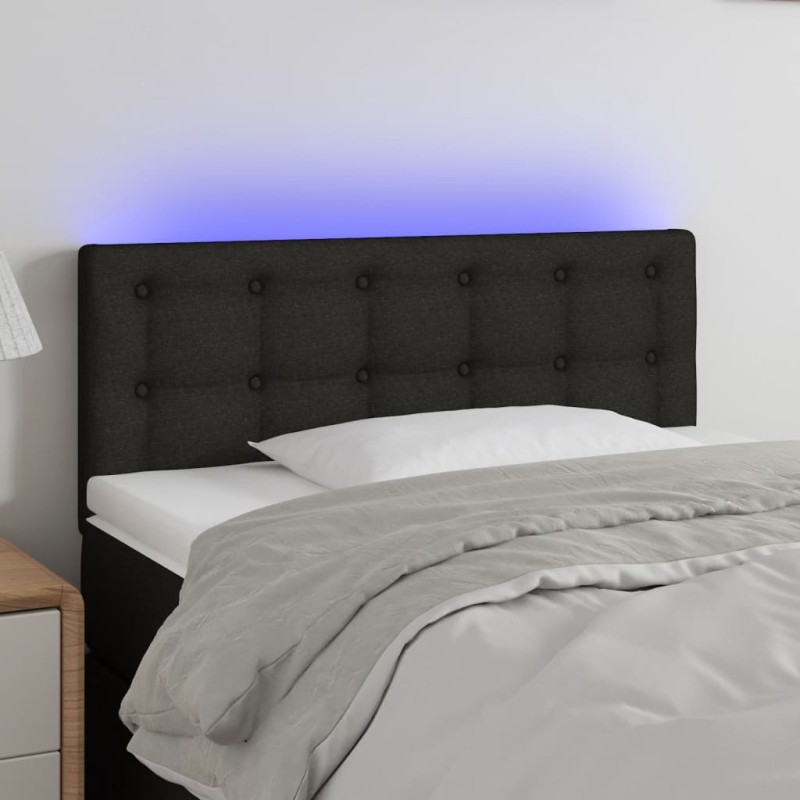 vidaXL LED Kopfteil Schwarz 90x5x78/88 cm Stoff vidaXL LED Kopfteil Schwarz 90x5x78/88 cm Stoff