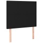 vidaXL LED Kopfteil Schwarz 100x5x118/128 cm Stoff