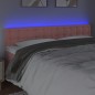vidaXL LED Kopfteil Rosa 200x5x78/88 cm Samt