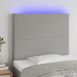 vidaXL LED Kopfteil Hellgrau 90x5x118/128 cm Stoff