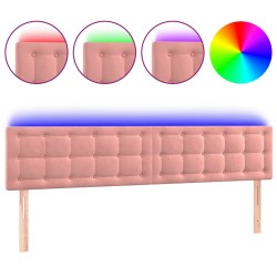 vidaXL LED Kopfteil Rosa 160x5x78/88 cm Samt