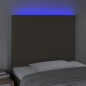 vidaXL LED Kopfteil Taupe 90x5x118/128 cm Stoff